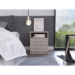 FM Furniture Oklahoma Light Grey Nightstand