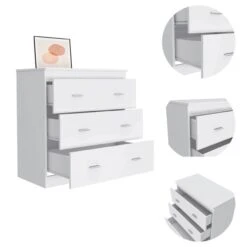 FM Furniture Dove White 3-Drawer Standard Dresser