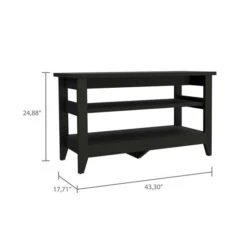 FM Furniture Vilna Modern Black Wengue Storage Bench