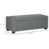 HOMCOM Modern Light Grey Cotton Rectangle Integrated Storage Ottoman -Rona shop 331044685 AlternateImage2 l