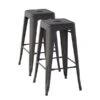 Homycasa Zolnes Dark Grey Metal Bar Height (27-in To 35-in) Bar Stools - 2-Pack