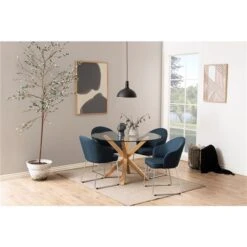 Actona Heaven Round Glass And Oak Imitation Base Dining Table -Rona shop 331059817 AlternateImage4 l