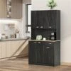 HomCom Black/Natural Composite Freestanding Pantry 2 HomCom Black/Natural Composite Freestanding Pantry -Rona shop 331061158 AlternateImage1 l
