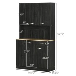 HomCom Black/Natural Composite Freestanding Pantry -Rona shop 331061158 AlternateImage2 l