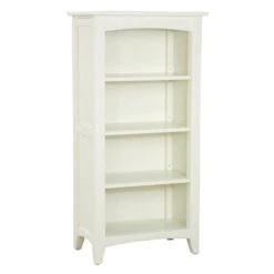 Alaterre Shaker Cottage Ivory Wood 4-Shelf Bookcase