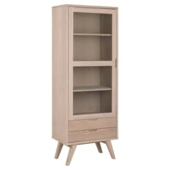 Actona 75-in A-Line Oak Veneer Display Cabinet