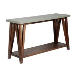 Alaterre Brookside 52-in Light Grey Rustic Console Table