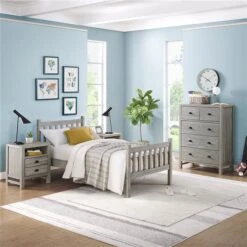 Alaterre Windsor Driftwood Grey Slat Twin Size Bedroom Set - 4-Piece -Rona shop 331063008 AlternateImage1 l