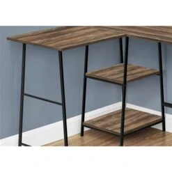 Monarch Specialties 47.25-in Brown Composite Wood Modern/Contemporary Corner Desk