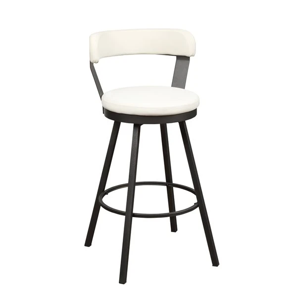 HomeTrend Appert White Faux Leather Bar Height (27-in To 35-in) Upholstered Swivel Bar Stools - 2-Pack 6 HomeTrend Appert White Faux Leather Bar Height (27-in To 35-in) Upholstered Swivel Bar Stools - 2-Pack - Image 4
