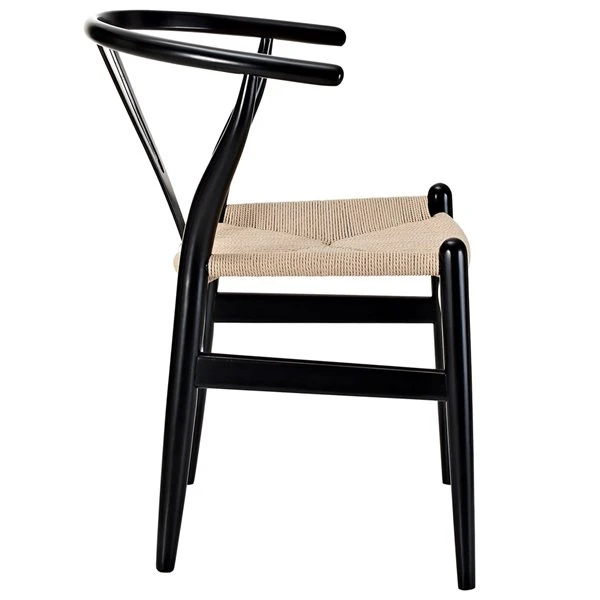 TAKE ME HOME Black Cord Wood Chair - Set Of 2 3 TAKE ME HOME Black Cord Wood Chair - Set Of 2