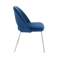 TAKE ME HOME Blue Velvet Flint Chair With Steel Legs - Set Of 2 -Rona shop 331064987 AlternateImage2 l