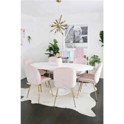 TAKE ME HOME Pink Sakura Velvet Chair - Set Of 2