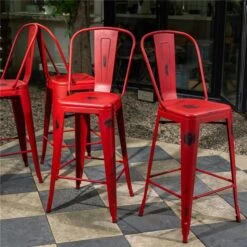 Homycasa Thocar 29-in Red Industrial Slat Back Metal Tabourets De Bar (Set Of 2) -Rona shop 331067004 AlternateImage2 l