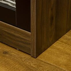 HomCom Black/Natural Composite 3-Drawer Sideboard