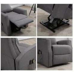 HOMCOM Power Lift Massage Recliner For Elderly With 8 Vibration Points - Grey -Rona shop 331067828 AlternateImage3 l