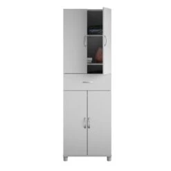 Systembuild Evolution Lory 23.46-in Wood Composite Freestanding Utility Storage Cabinet In Dove Grey