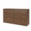 Ameriwood Home Ellwyn Walnut 6-Drawer Standard Dresser