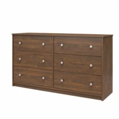 Ameriwood Home Ellwyn Walnut 6-Drawer Standard Dresser