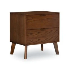 Linon Home Decor Banbury Nightstand 2-Drawer Walnut 27-in