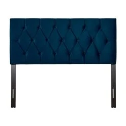 CorLiving Catalina Full Size Velvet Diamond Tufted Headboard - Navy Blue