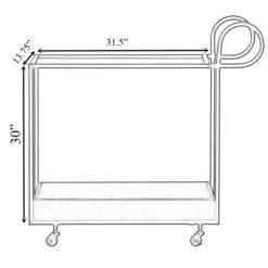 Vintiquewise Black Metal Base And Glass Top Bar Cart (13.75-in X 31.5-in X 30-in) -Rona shop 332000503 AlternateImage3 l