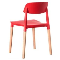 Fabulaxe Modern Red Plastic Dining Chairs - Set Of 4 -Rona shop 332000619 AlternateImage1 l