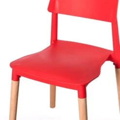 Fabulaxe Modern Red Plastic Dining Chairs - Set Of 4 -Rona shop 332000619 AlternateImage3 l