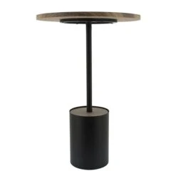 Sagebrook Home Black/Brown Wood Round End Table