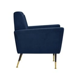 Inspired Home Kage Modern Navy Blue Velvet Accent Chair