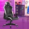 Loungie Maxton White Ergonomic Adjustable Height Faux Leather Gaming Chair -Rona shop 332001667 AlternateImage1 l