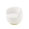 Inspired Home Ilana Modern White And Gold Wool Accent Chair