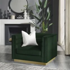 Inspired Home Anniston Modern Hunter Green Velvet Club Chair -Rona shop 332001743 AlternateImage1 l
