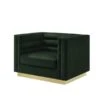 Inspired Home Anniston Modern Hunter Green Velvet Club Chair