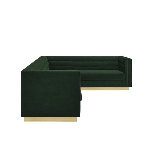 Inspired Home Anniston Modern Hunter Green Velvet Sectional Sofa (Right) 6 Inspired Home Anniston Modern Hunter Green Velvet Sectional Sofa (Right) - Image 4