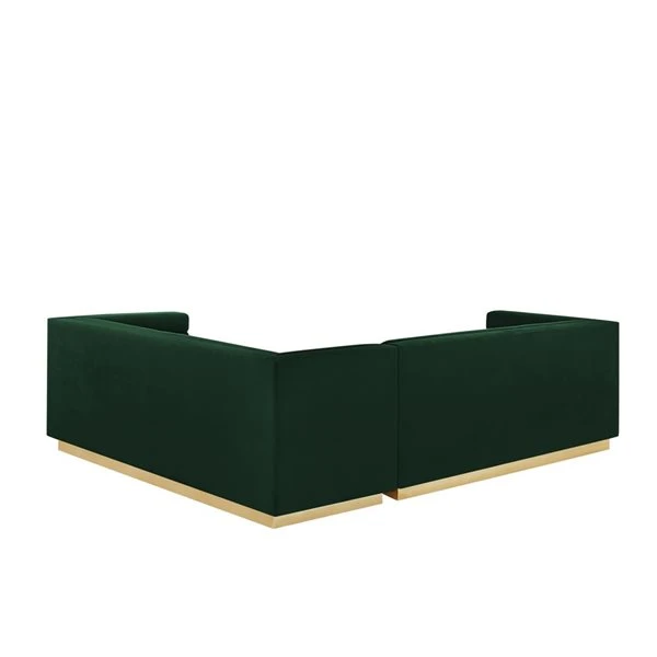 Inspired Home Anniston Modern Hunter Green Velvet Sectional Sofa (Right) 7 Inspired Home Anniston Modern Hunter Green Velvet Sectional Sofa (Right) - Image 5