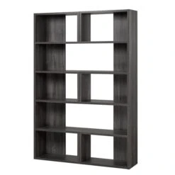 Brassex Inc. Dark Grey Wood 5-shelf Standard Bookcase