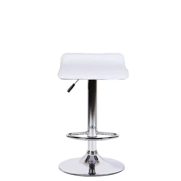 TAKE ME HOME Wendy Contemporary White Barstool With Brushed Chrome Stainless - Set Of 2 5 TAKE ME HOME Wendy Contemporary White Barstool With Brushed Chrome Stainless - Set Of 2 - Image 3