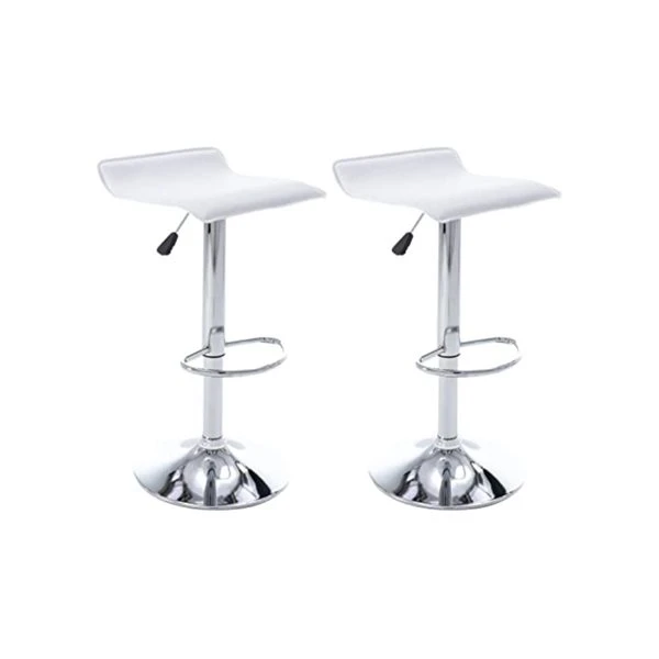 TAKE ME HOME Wendy Contemporary White Barstool With Brushed Chrome Stainless - Set Of 2 4 TAKE ME HOME Wendy Contemporary White Barstool With Brushed Chrome Stainless - Set Of 2 - Image 2
