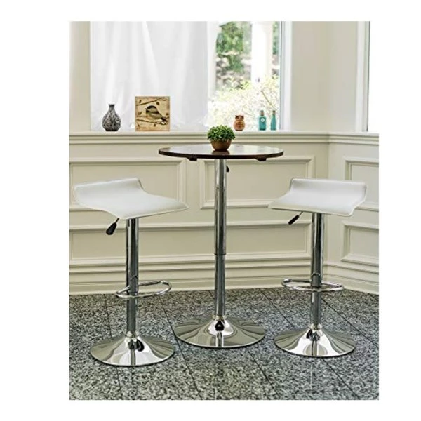 TAKE ME HOME Wendy Contemporary White Barstool With Brushed Chrome Stainless - Set Of 2 3 TAKE ME HOME Wendy Contemporary White Barstool With Brushed Chrome Stainless - Set Of 2