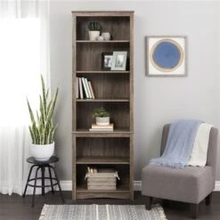 Prepac 80-in Modular Bookcase Drifted Grey With 6 Shelves -Rona shop 332003973 AlternateImage1 l