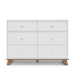 Storkcraft Modern 6 Drawer Double Dresser - White/Vintage Driftwood -Rona shop 332004003 AlternateImage2 l