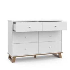 Storkcraft Modern 6 Drawer Double Dresser - White/Vintage Driftwood -Rona shop 332004003 AlternateImage4 l