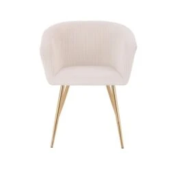 Plata Import Susan White Velvet Upholstered Chair With Gold Metal Legs (Set Of 2) -Rona shop 332004214 AlternateImage2 l
