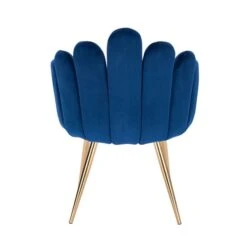 Plata Import Medley Blue Velvet Chair Upholstered With Gold Metal Legs (Set Of 4)