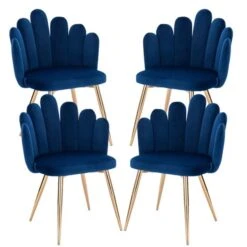 Plata Import Medley Blue Velvet Chair Upholstered With Gold Metal Legs (Set Of 4) -Rona shop 332004278 MainImage 001 l