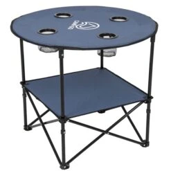 Camp & Go 28-in Dia Blue Outdoor Round Folding Portable Table