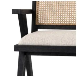 TAKE ME HOME FURNITURE Set Of 2 Forton Modern Wooden Dining Chair - Natural Rattan