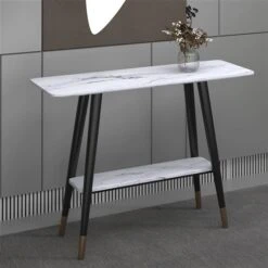 !nspire 43.25 X 14.25 X 30.25-in White Contemporary Metal And Faux Marble Console Table -Rona shop 332007393 AlternateImage1 l