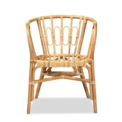 Baxton Studio Luxio Contemporary Arm Chair With Wicker Frame